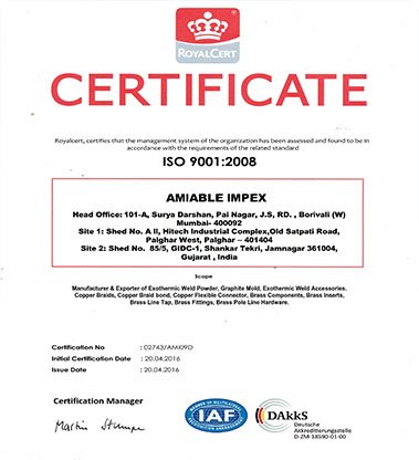 Exothermic-Welding-Certificates-ISO